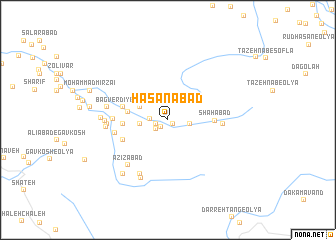 map of Ḩasanābād