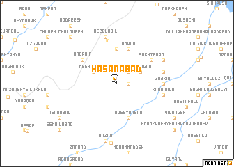 map of Ḩasanābād