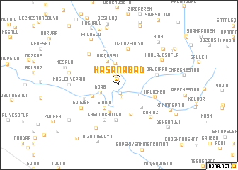 map of Ḩasanābād