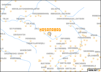 map of Ḩasanābād