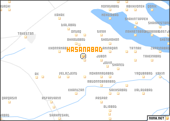 map of Ḩasanābād