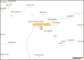 map of Ḩasanābād
