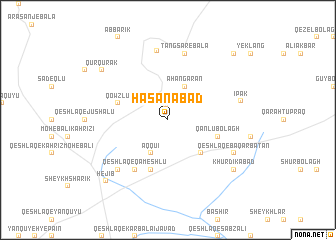 map of Ḩasanābād