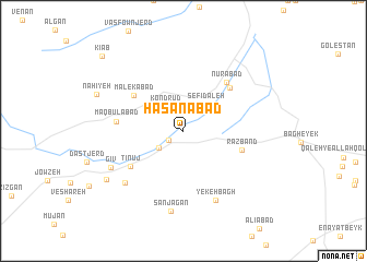 map of Ḩasanābād