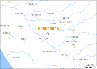 map of Ḩasanābād