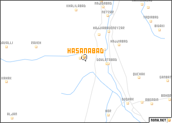 map of Ḩasanābād