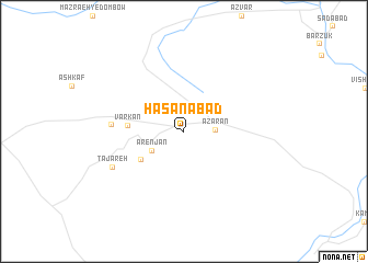 map of Ḩasanābād