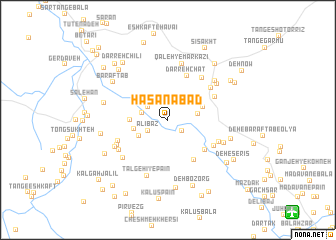 map of Ḩasanābād