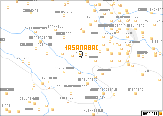 map of Ḩasanābād