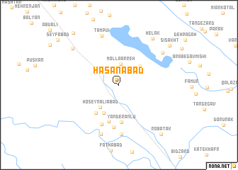 map of Ḩasanābād