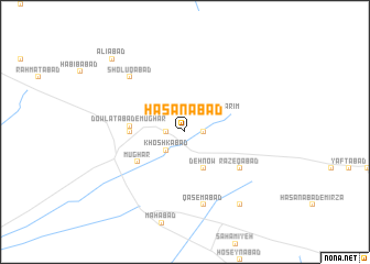 map of Ḩasanābād