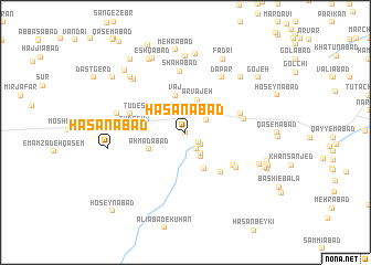 map of Ḩasanābād