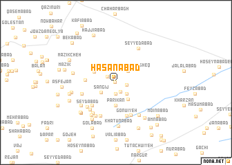 map of Ḩasanābād