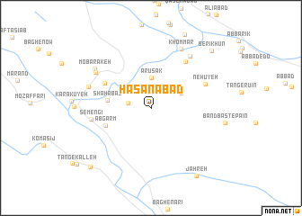 map of Ḩasanābād