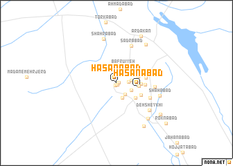 map of Ḩasanābād