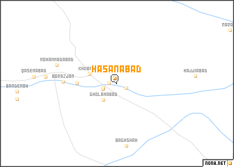 map of Ḩasanābād