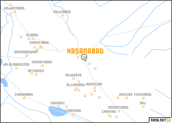 map of Ḩasanābād