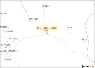 map of Ḩasanābād