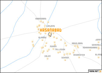 map of Ḩasanābād