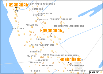 map of Ḩasanābād