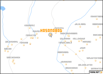 map of Ḩasanābād