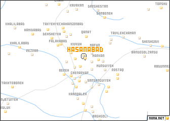 map of Ḩasanābād