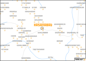 map of Ḩasanābād