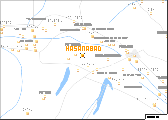 map of Ḩasanābād