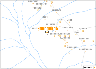 map of Ḩasanābād