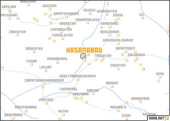 map of Ḩasanābād