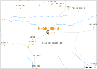 map of Ḩasanābād