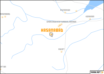 map of Ḩasanābād