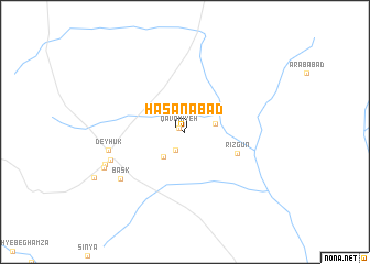 map of Ḩasanābād