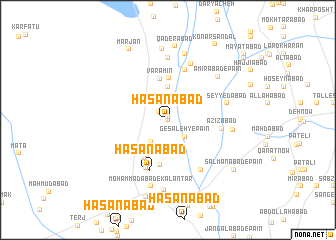 map of Ḩasanābād