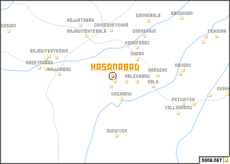 map of Ḩasanābād