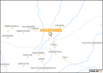 map of Ḩasanābād