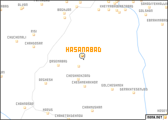 map of Ḩasanābād