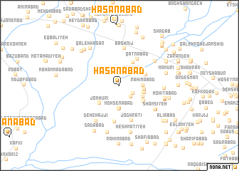 map of Ḩasanābād