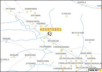 map of Ḩasanābād