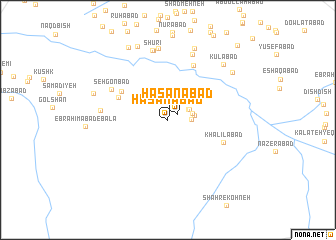 map of Ḩasanābād