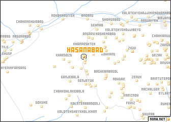 map of Ḩasanābād