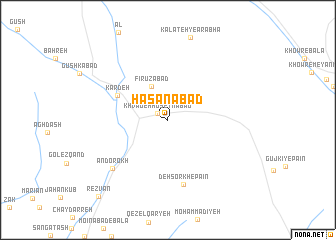 map of Ḩasanābād