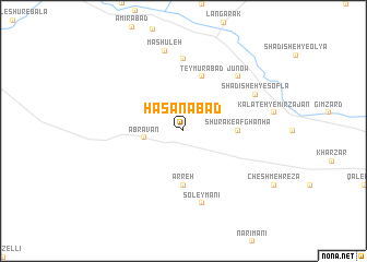 map of Ḩasanābād