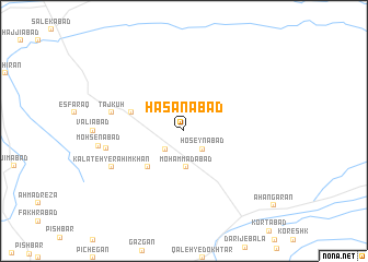 map of Ḩasanābād