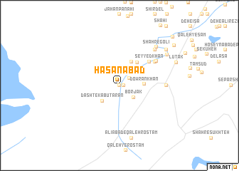 map of Ḩasanābād