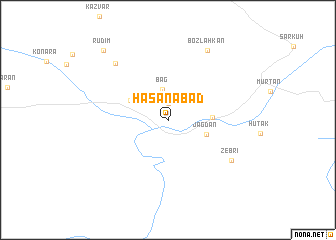 map of Hasanābād