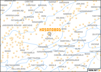 map of Hasanābād