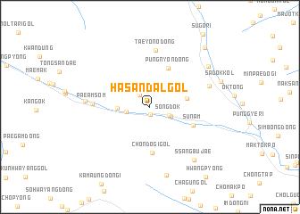 map of Hasandal-gol