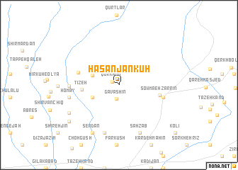 map of Ḩasanjānkūh