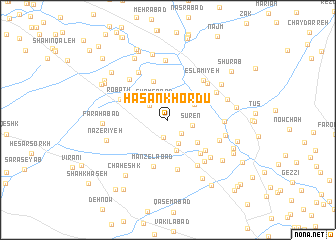 map of Ḩasan Khordū